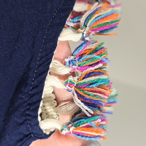 {KORI America} Floral V-Neck Top - Multicolor With Tassles - Picture 7 of 12